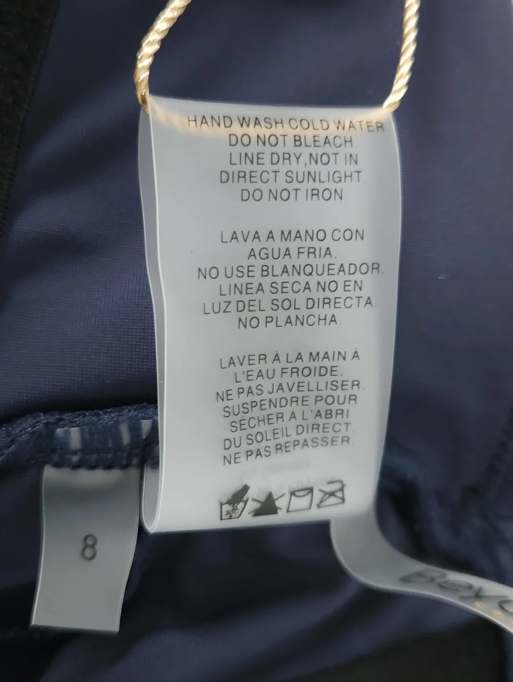 Beyond Control Navy Swim Dress 8 Square Neck Grommet Detail Tummy Control Coasta